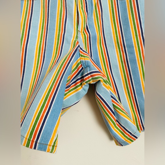 Vtg Not Guilty USA Colorful Striped Denim High Waist Shorts - Picture 3 of 5